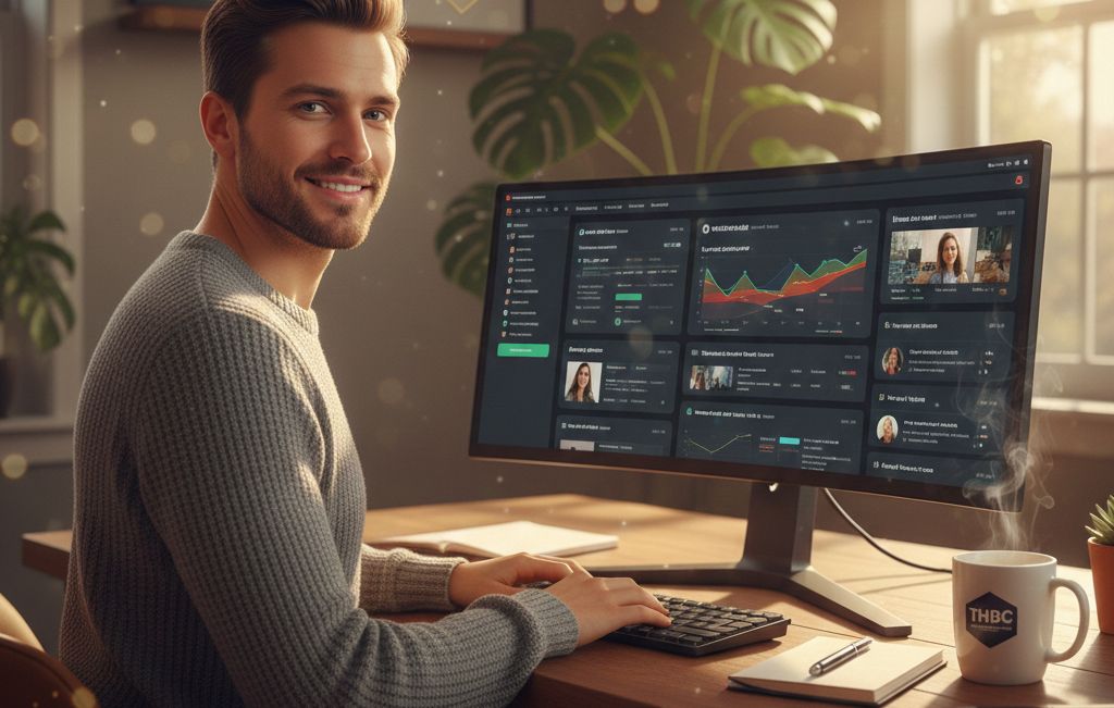 man using semrush for his seo agency