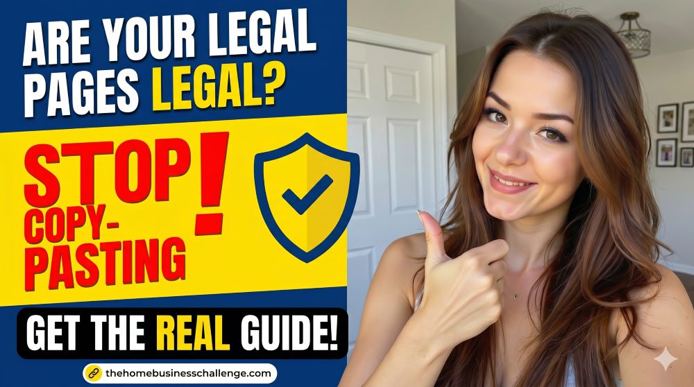 Becca Newton next to the words are your legal pages legal? stop copy pasting